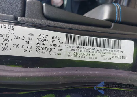 2018 Jeep Grand Cherokee Upland 4X4 из США, поврежденный, VIN 1C4RJFAGXJC482401